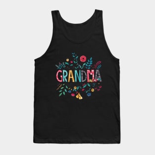 Grandma Flower Christmas Birthday Mother's Day Tank Top